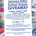 Delaware Nation Child Care & Development Fund School Supply Giveaway